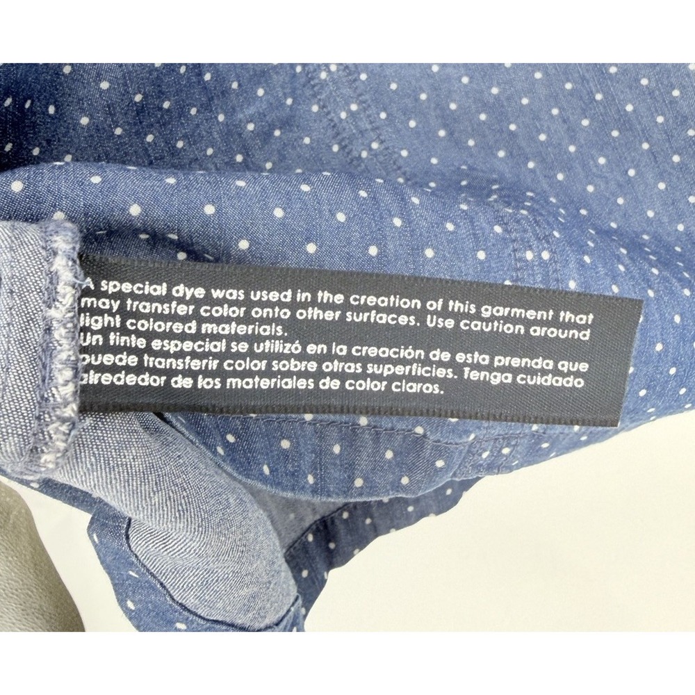 Tommy Hilfiger Polka Dot Sleeveless Denim Chambray Shift Dress Size 8 Blue - Picture 7 of 10